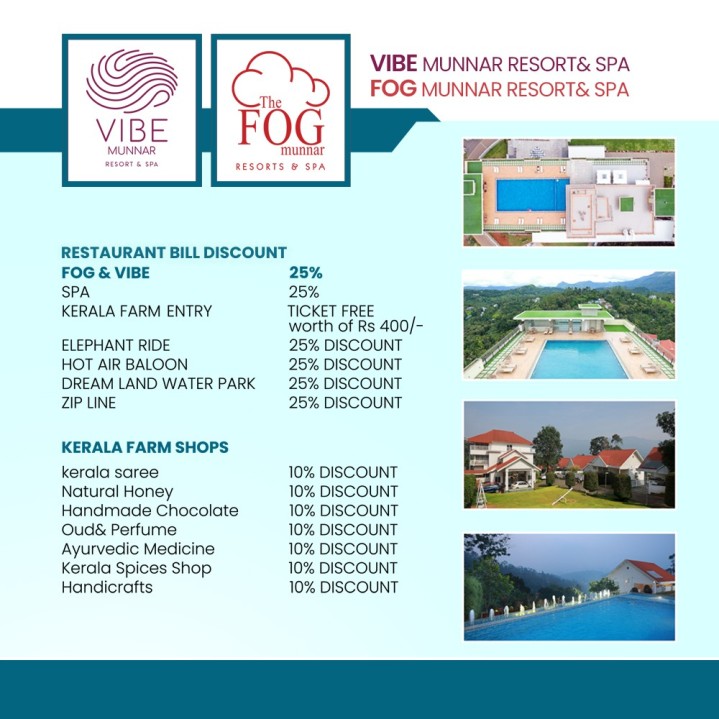 VIBE MUNNAR RESORT &SPA- 2 NIGHT  (VIBE  LEGACY SUIT WITH JACUZZI)
