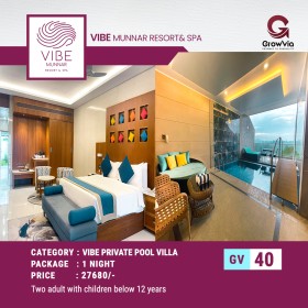 VIBE MUNNAR RESORT & SPA  1 NIGHT  (VIBE PRIVATE POOL VILLA)