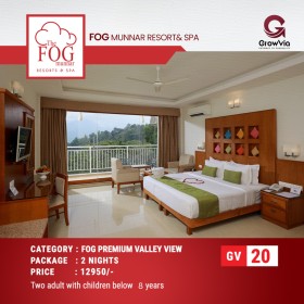 FOG MUNNAR  RESORT & SPA -(FOG PREMIUM VALLEY VIEW)-  2 Night