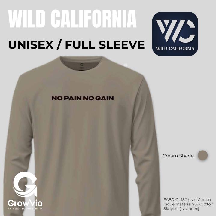 wild California t shirt  full sleeve-Aluminum 