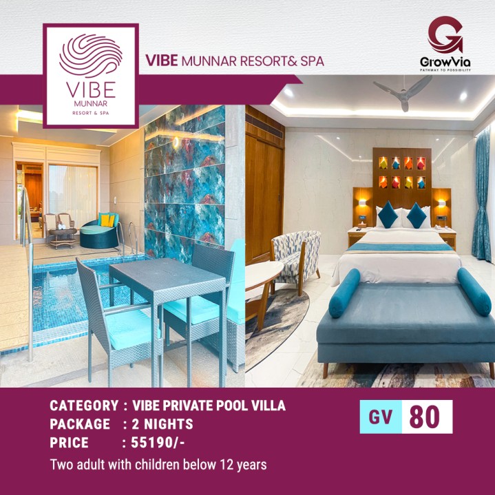 VIBE MUNNAR RESORT &SPA - 2 NIGHT (VIBE PRIVATE POOL VILLA )