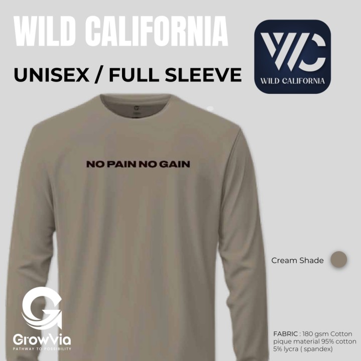 wild California t shirt  full sleeve-Aluminum 